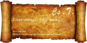 Cservenyi Tímea névjegykártya