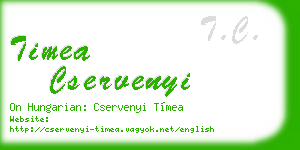 timea cservenyi business card