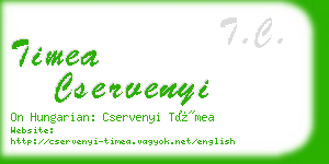 timea cservenyi business card